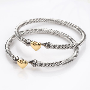 Stainless steel silver opening love bracelet