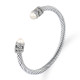 Stainless steel pearl wrapped bracelet
