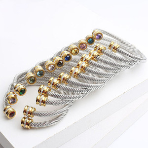 Stainless Steel Colorful Diamond Twelve Birthday Stone Inlaid Stone Bracelet