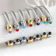 Stainless Steel Colorful Diamond Open Twisted Wire Bracelet