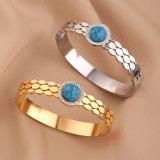 Stainless steel turquoise bracelet