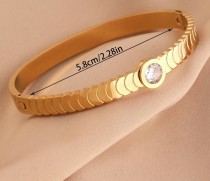 Stainless steel diagonal diamond inlaid bracelet