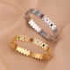 Stainless steel minimalist personalized diamond inlaid bracelet