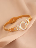 Stainless steel round hollow diamond inlaid bracelet