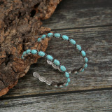 Turquoise large circle C-shaped earrings