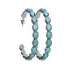 Turquoise large circle C-shaped earrings
