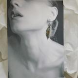 Abstract Rainbow Green Leaf Earrings