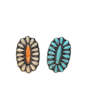 Colored White Turquoise Exaggerated Ring