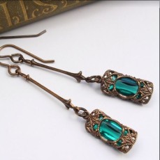 Long gemstone earrings