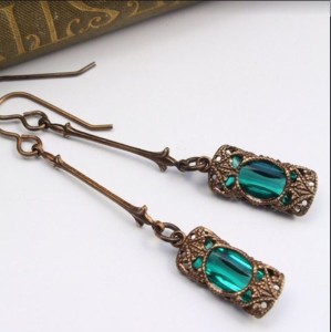 Long gemstone earrings