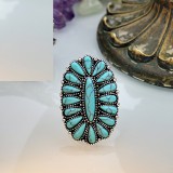 Colored White Turquoise Exaggerated Ring