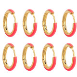 Stainless steel enamel colored painted earrings