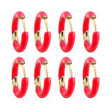 Stainless steel enamel colored painted earrings