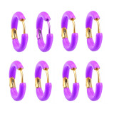Stainless steel enamel colored painted earrings