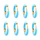 Stainless steel enamel colored painted earrings