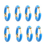 Stainless steel enamel colored painted earrings