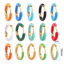 Stainless steel enamel colored painted earrings