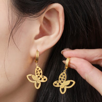 Stainless steel butterfly earrings
