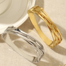 Stainless steel double-layer cross five pointed star bracelet