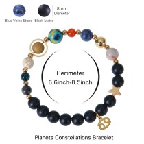 Eight planets and twelve constellations bracelet, frosted stone beaded bracelet
