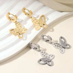 Stainless steel butterfly earrings