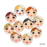 20MM Doll Matryoshka Girl Face mask glass snap button charms