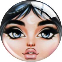 20MM Doll Matryoshka Girl Face mask glass snap button charms