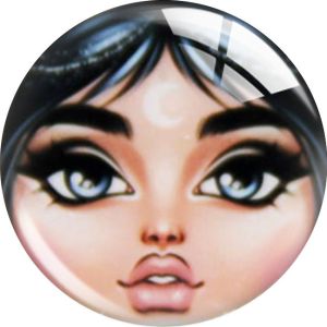 20MM Doll Matryoshka Girl Face mask glass snap button charms