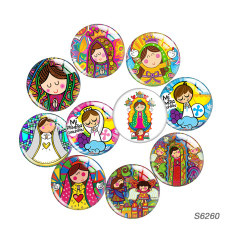 20MM Maria Blessed you Faith glass snap button charms