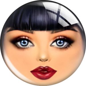 20MM Doll Matryoshka Girl Face mask glass snap button charms