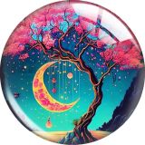 20MM Life Tree Moon glass snap button charms