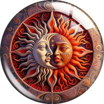 20MM Sun and Moon glass snap button charms