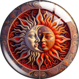 20MM Sun and Moon glass snap button charms