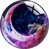 20MM Life Tree Moon glass snap button charms