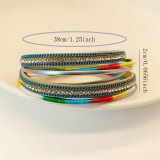 Bohemian colored PU leather magnetic buckle bracelet