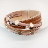 PU leather magnetic buckle cross bracelet