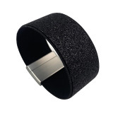 PU leather bracelet with multi-color powder coated magnetic absorption, Semitic style bracelet