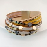 PU leather magnetic buckle cross bracelet