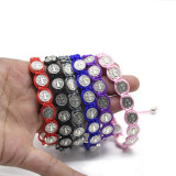 Alloy multi-color woven Jesus adjustable bracelet