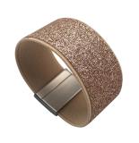 PU leather bracelet with multi-color powder coated magnetic absorption, Semitic style bracelet