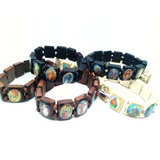 Sticker wooden piece oil dripping elastic bracelet, prayer beads bracelet
