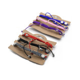 Alloy multi-color woven Jesus adjustable bracelet