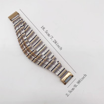 Checkered multi-layer PU leather magnetic buckle bracelet