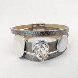 PU leather magnetic buckle with diamond inlay and irregular accessory bracelet with water droplets