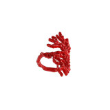 Alloy Red Coral Ring Bracelet