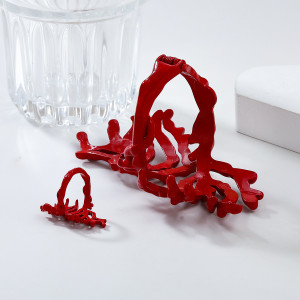 Alloy Red Coral Ring Bracelet