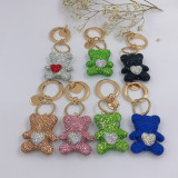 Full Diamond Cute Love Bear Fashion Crystal Keychain Bag Pendant