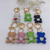 Full Diamond Cute Love Bear Fashion Crystal Keychain Bag Pendant