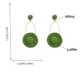 Lafite Grass Round Straw Hat Earrings