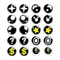 20pcs 20MM Cartoon anime Doll Eyes glass snap button charms